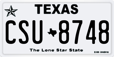TX license plate CSU8748