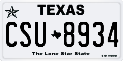 TX license plate CSU8934