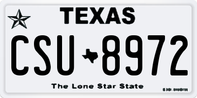 TX license plate CSU8972