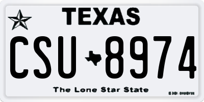 TX license plate CSU8974