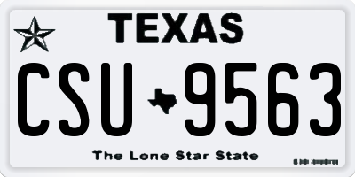 TX license plate CSU9563