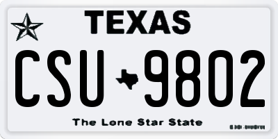 TX license plate CSU9802