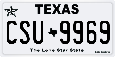 TX license plate CSU9969