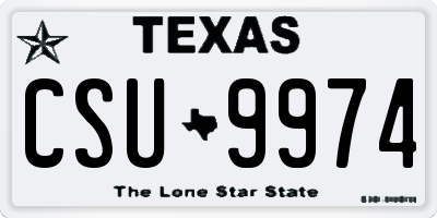 TX license plate CSU9974