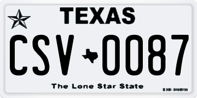 TX license plate CSV0087