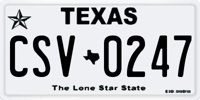 TX license plate CSV0247