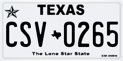 TX license plate CSV0265