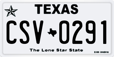 TX license plate CSV0291
