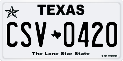 TX license plate CSV0420