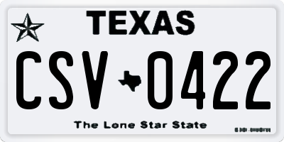 TX license plate CSV0422