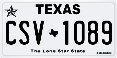 TX license plate CSV1089