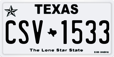 TX license plate CSV1533