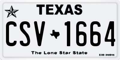 TX license plate CSV1664