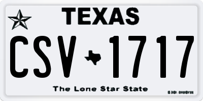 TX license plate CSV1717