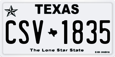 TX license plate CSV1835
