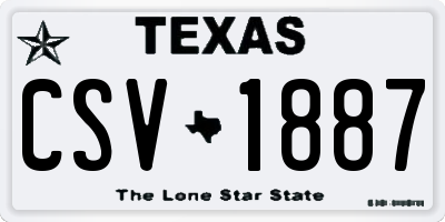 TX license plate CSV1887