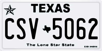 TX license plate CSV5062