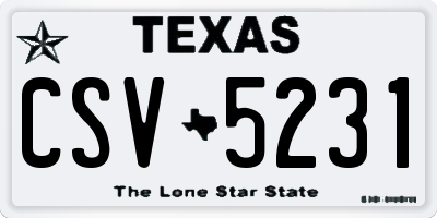TX license plate CSV5231