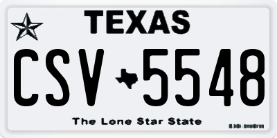 TX license plate CSV5548