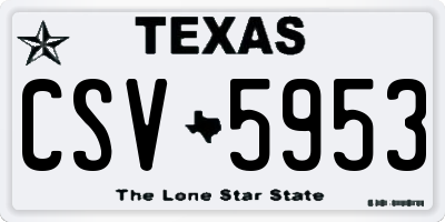 TX license plate CSV5953