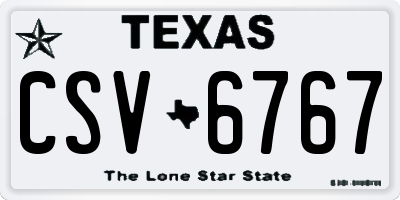 TX license plate CSV6767