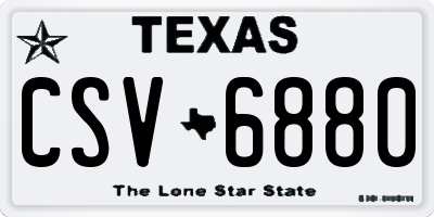 TX license plate CSV6880