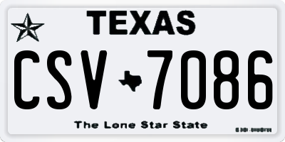 TX license plate CSV7086