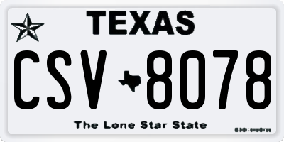TX license plate CSV8078