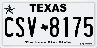TX license plate CSV8175