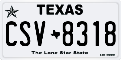 TX license plate CSV8318