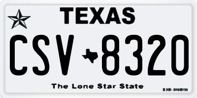 TX license plate CSV8320