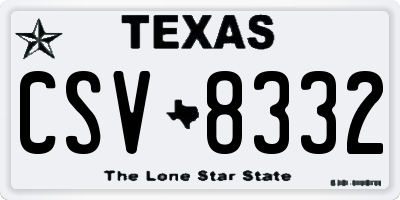 TX license plate CSV8332