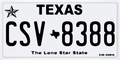 TX license plate CSV8388