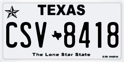 TX license plate CSV8418