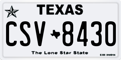 TX license plate CSV8430