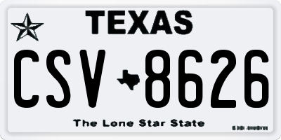 TX license plate CSV8626