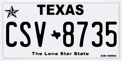 TX license plate CSV8735