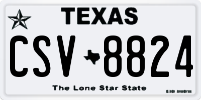 TX license plate CSV8824