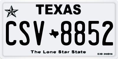 TX license plate CSV8852
