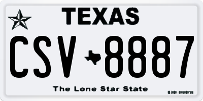 TX license plate CSV8887