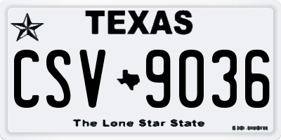 TX license plate CSV9036