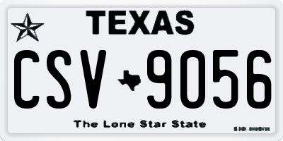 TX license plate CSV9056