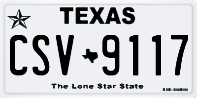 TX license plate CSV9117