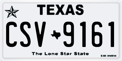 TX license plate CSV9161