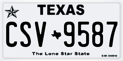 TX license plate CSV9587