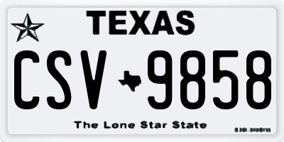 TX license plate CSV9858