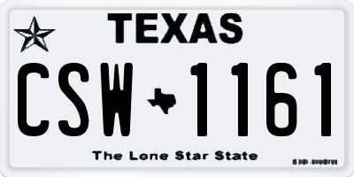TX license plate CSW1161