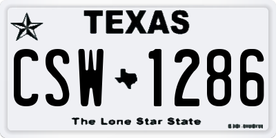 TX license plate CSW1286