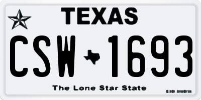TX license plate CSW1693