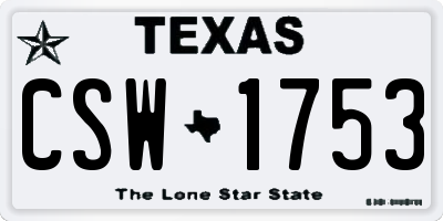 TX license plate CSW1753